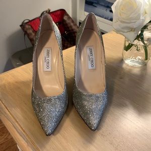 Jimmy Choo Champagne Glitter Pumps